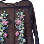 ZARA S mesh sheer dress topper embroidered double side slit beach cover up Maxi Photo 1