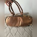 VTG B. Makowsky Caroline Bag Camouflage Bronze Leather Braided Double Handles Brown Photo 8