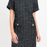 Loft  Women's Tennis Metallic Tweed Fringe Pocket Mini Dress 4 -NWT Photo 0