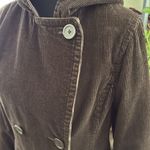 Sonoma Chocolate Brown Corduroy Double Breasted Hooded Pea Coat Jacket Photo 3