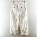 Spanx High Rise Cropped Twill Wide Leg Pants Trousers White Large Photo 6