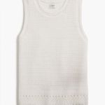 J.Crew  White Knit Crochet sweater-tank Shirt Top Size Large Photo 0