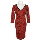 Plenty by Tracy Reese Glam Goth Dress Womens 2 Jacquard Knit Halloween Spooky Orange Photo 1