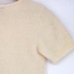 Rafaella Chic Cream Short Sleeve Sweater - Lambs Wool & Rabbit Hair Photo 6