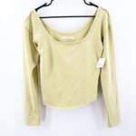 Free People We The Free x  Can't Let Go Shirt Size Large Snakeskin Moss NWT Top Photo 1