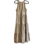 Revolve Anthropologie Love The Label Coba‎ Stripe MIDI Dress Gold Thread Medium Photo 2