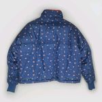 American Eagle  Reversible Chill Blue Floral‎ Cropped Oversized Puffer Size XS Photo 3
