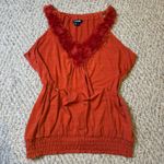 Vintage Y2K My Michelle Orange Fuzzy V Neck Halter Tank Top Cinched Waist Size L Size L Photo 0