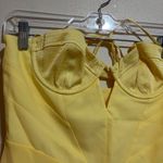 Oh Polly  Sabela Halter Neck Cut Out Flare Mini Dress Yellow Photo 8