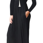 Black Long Sleeve Dress Casual Flowy A Photo 0