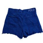 Polo Ralph Lauren High Rise Denim Shorts Blue Frayed Hem Women's Size 29 Photo 1