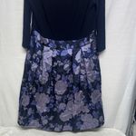 Elle  Navy and Lavender Floral Long Sleeve Dress Photo 3