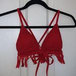 Xhilaration Crochet knit fringe bikini swim top size XS NWOT Photo 0