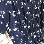Vintage Y2K Floral Crop Top and Shorts Set Navy White Small Blue Photo 6