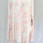 Cloth by Design New Convertible Side Slit Sweater Tie Dye Pink White Photo 3
