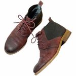Franco Sarto Halix Burgundy Distressed Leather Chukka Boot Black Cherry Size 5 Photo 15