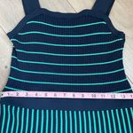 Banana Republic SQUARE-NECK KNIT MIDI DRESS in Navy & Emerald Green Stripe Photo 8