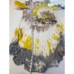 Belle France Italian Linen Tie Dye Tunic Coverup EUC Sz M Oversized Yellow Gray Size M Photo 11