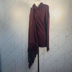 CAbi Port Wine Fringe Wrap Cardigan Sweater Photo 7