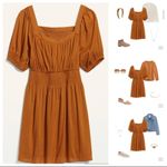 Old Navy  Puff Sleeve Waist Defined Smock Flared Mini Dress Size S Photo 2