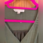 NWT Parallel Skies Pullover Button Tie Front Womens XL Boho Green Mixed Fabric Photo 2