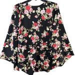 Show Me Your Mumu Kimono Womens S Black Floral Open Front Cover Up Boho Chic Photo 2