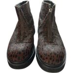 Aerosoles Womens Leopard Print Leather Ankle Boots Calf Hair Chunky Zip Sz 9 Photo 1