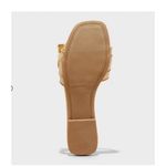 A New Day Women's Rhinestone Embellished Slide Sandals - Raffia Tan size 6.5 Photo 4