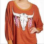Wildfox  Steer Skull Nevada Outlaw Feathers Oversized Jumper Photo 1