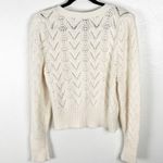 EXPRESS  Cream Knit Long Sleeves Pearl Embellished Buttons Cardigan, Size XL Photo 1