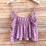 Abound  Top Women’s Size Large Purple Floral Windy Daisy Swing Cami Crop NWT Photo 1