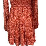 Liberty Love  Smocked Milkmaid Tiered Midi Dress Size M Ditsy Print Romantic BOHO Photo 2