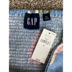 Gap XL Blue Floral Linen-Blend Smocked Back Tank Top NWT Photo 4