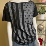 ZARA NWT -  Grey and black American flag graphic t-shirt Photo 0