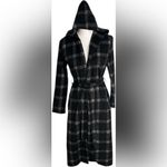 Elegant Black and Gray Plaid Women's Pea Coat Photo 1