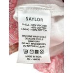 Saylor ‎ Leigha Mini Dress S Pink Patchwork Puff Sleeve Tiered Boho Cottagecore Photo 3