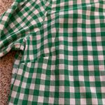 J.Crew Factory Green & White Gingham Button-Up Shirt Cottagecore– Women’s M Photo 4