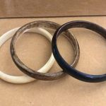 Set of 3 bangle bracelets in tan, brown, dark brown Photo 0