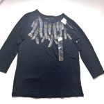 Rebecca Malone  Women’s  3/4 Sleeve Embellished Design Front Crewneck Blouse Sz S Photo 0