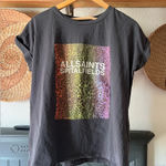 all saints grey pride Leppo imogen boy tee graphic tee rainbow print med/large Photo 0