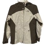The North Face  Cream and Brown HyVent Windbreaker Jacket Womens Size Medium Hood Photo 2
