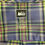 REI Shirt Womens Small Purple Plaid Snap Button Long 3/4 Tab Sleeve Pintuck Top Photo 9