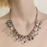 Ny Collection NY Signed Smoky Quartz Briolette Cut Teardrop Rose Gold-tone Beaded 18” Necklace Photo 0