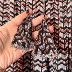 Anthropologie Black and Orange boho Pants with Elastic Waistband size small Photo 1