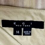 ECI Striped Yellow and Green Silk Drop Waist Layered Side Zip Skirt Whimsical Airy Photo 4