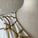 Michael Kors Michael Gold Chain Print Short Sleeve Blouse Size M Photo 4