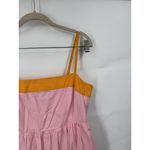 J. Crew Tiered Colorblock Midi Dress Women 12 Sherbet Pink Peach Peasant Prairie Orange Photo 11
