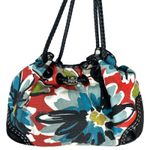 Brighton Lily Bag Floral Flower Woven Leather Straps Shoulder Bag Handbag Purse Photo 7