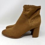 Marc Fisher Dyvine Pointy Toe Block Heel Booties Tan Brown Suede Zip Size 10 Photo 2