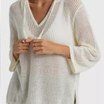 Roxy  After Beach Break Open Knit Relaxed Fit Ivory Hoodie M NWT Photo 0